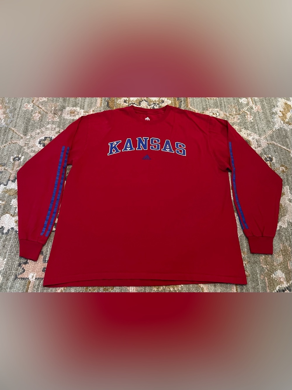 Kansas Jayhawks Adidas Long Sleeve Shirt Men’s Size XL Color Red